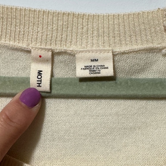 Moth Cream and Black Crewneck - Picture 3 of 4